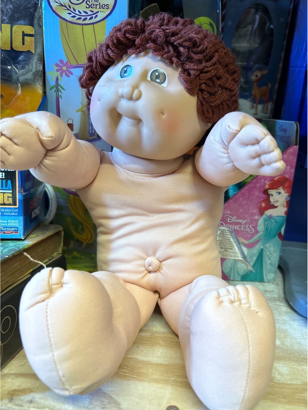 Vintage Cabbage Patch Kids Soft Body Doll with Brown Yarn Hair